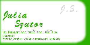 julia szutor business card